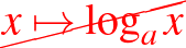 ${\color{red}\cancel{x\mapsto \log_a x}}$