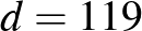 $d=119$