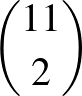 $\binom{11}{2}$