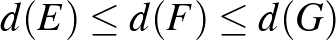$d(E)\leq d(F) \leq d(G)$