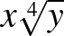 $x\sqrt[4]{y}$